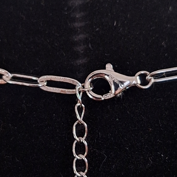 QVC Affinity Gems 🦋Blue Topaz Paperclip Necklace Sterling Silver 18" w/extender - Picture 8 of 12